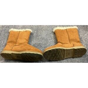 So Boots Faux Fur Lined Women Size 7.5 Suede Brown Ankle Height